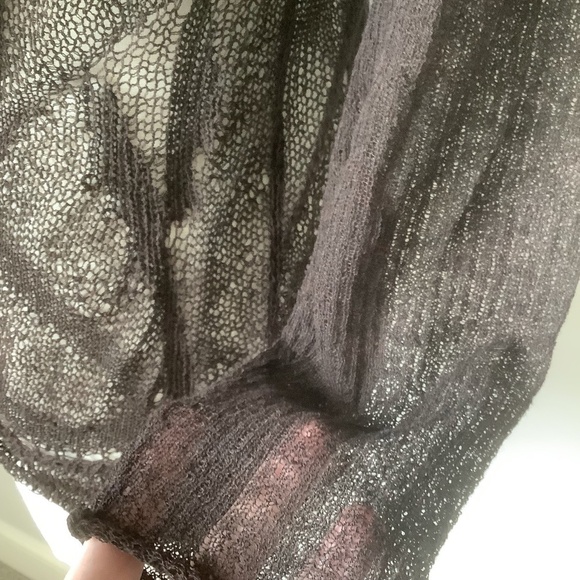 Eileen Fisher Linen Blend Lace Open Front Draped Cardigan MSRP$168 - Picture 7 of 15